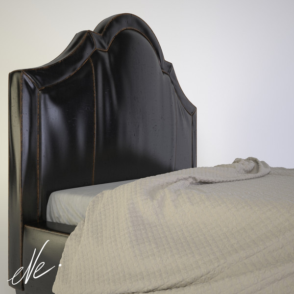 restoration hardware 3d model - Jameson Leather Bed by eve.happy